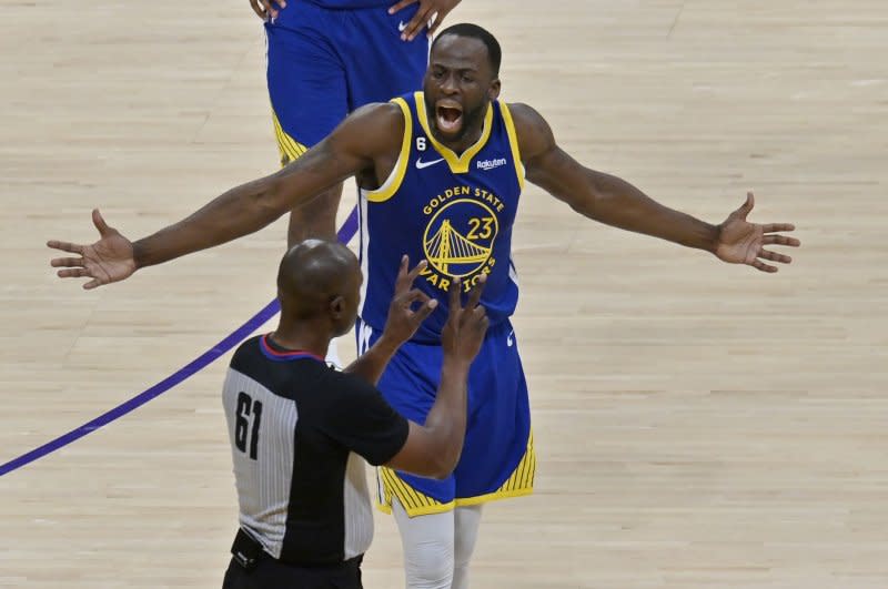 Veteran forward Draymond Green believes his recent suspension-triggered hiatus played a part in the Golden State Warriors' current hot streak. File Photo by Jim Ruymen/UPI