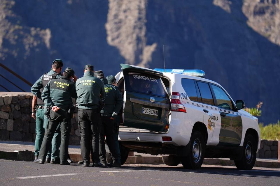 Emergency workers near the village of Masca, Tenerife, where the search for missing British teenager Jay Slater, 19, from Oswaldtwistle, Lancashire, continued on Friday (James Manning/PA Wire)