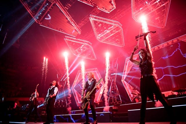 Members of Trans-Siberian Orchestra perform in 2019.