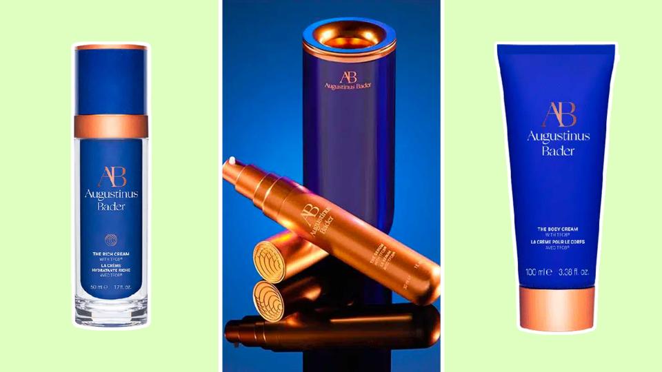 Luxury skincare gifts for the holidays—Augustinus Bader The Cream, Serum, Eye Cream and more.