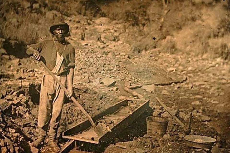 An African American miner during the California Gold Rush.