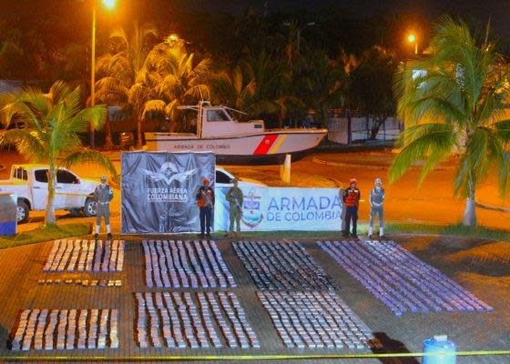 The seized shipment of cocaine, valued at around $41 million. / Credit: Colombia Ministry of National Defense