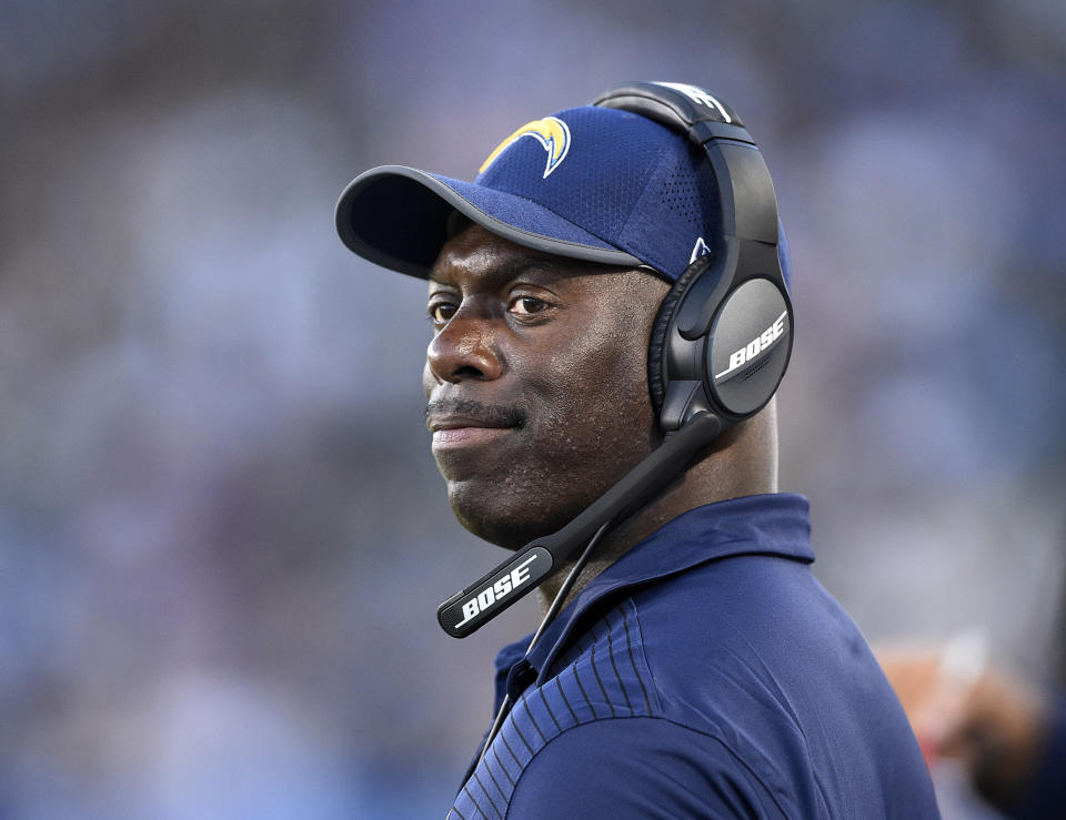 Los Angeles Chargers coach Anthony Lynn will earn his college degree on Saturday from UNLV, finishing what he started 30 years ago at Texas Tech. (Getty Images)