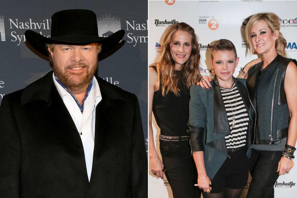 <p>Jason Kempin/Getty, Christie Goodwin/Redferns via Getty</p> Toby Keith, The Chicks