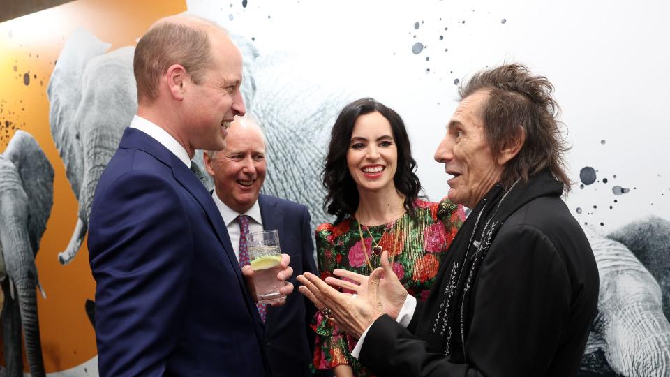 Prince William speaking with Ronnie Wood at Tusk Awards