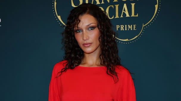 PHOTO: FILE - Bella Hadid arrives at the grand opening of Stanton Social Prime at Caesars Palace, March 18, 2023 in Las Vegas. (Denise Truscello/Getty Images for Caesars Entertainment, FILE)