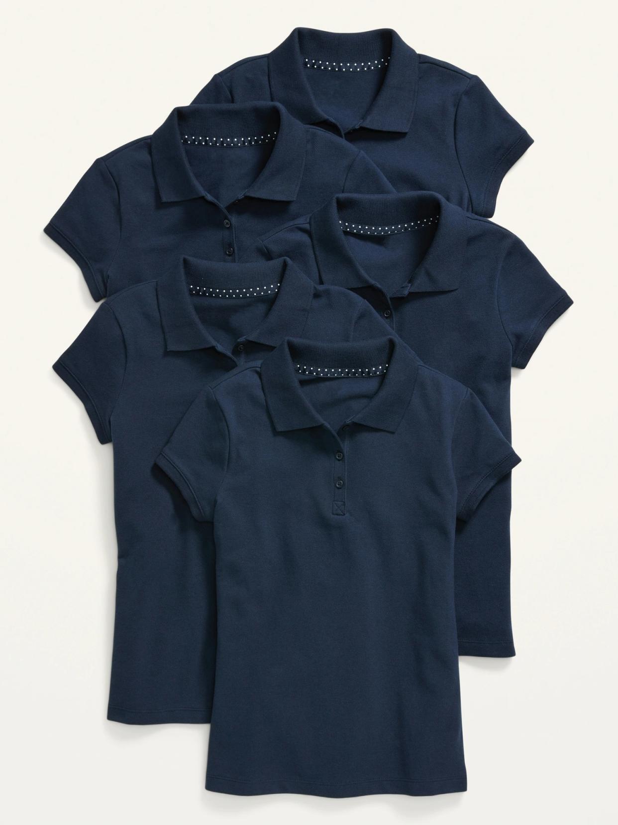 Old Navy Old Navy has deals on clothes for all ages, from preschool to post-grad. The retailer is also offering discounts on several gender neutral styles and their school uniforms, helping students save money while still sticking to the dress code. Uniform Short-Sleeve Polo Shirt 5-Pack for Girls 