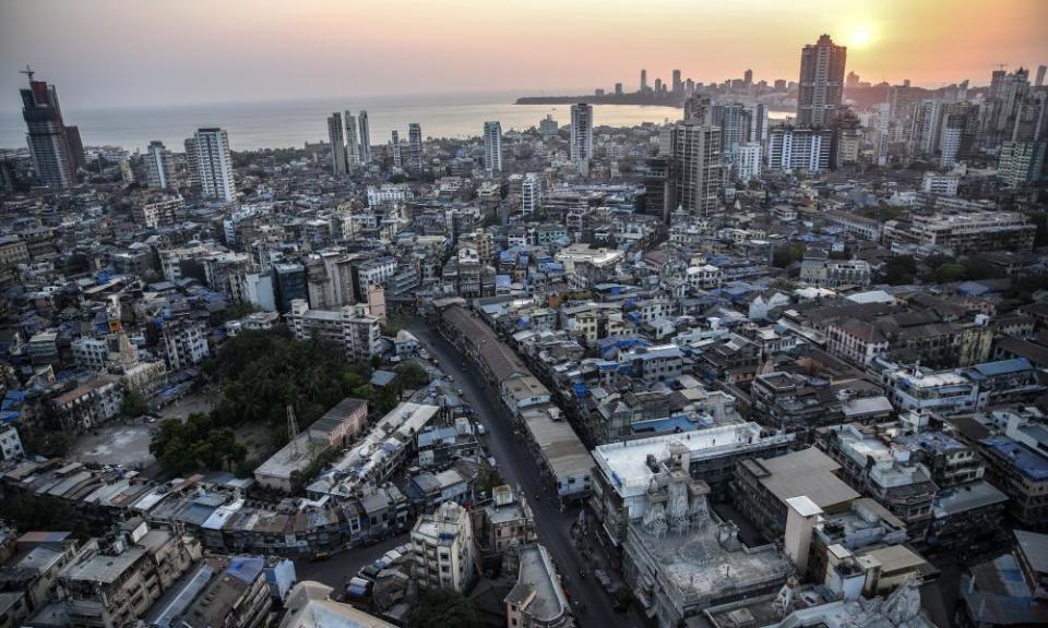 The nearly deserted streets of Mumbai, which has been emptied of many of its daily wage workers.