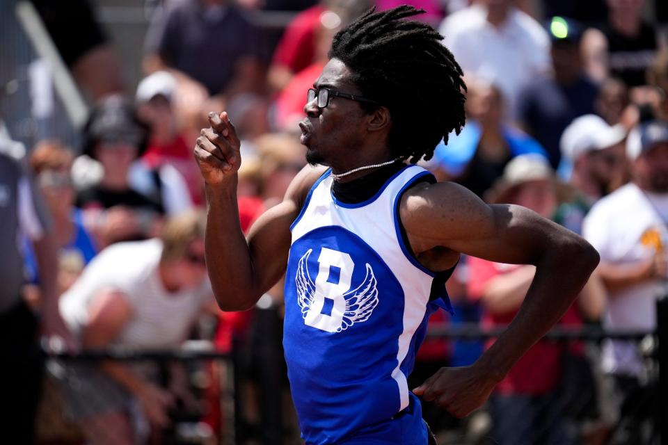 Bexley’s Mason Louis won Division II state titles in the 200 and 400.