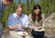 <p>At a dining table, the royal fam is to fold their <a href="http://www.businessinsider.com/14-etiquette-rules-the-royal-family-must-always-follow-2017-8#fold-napkins-in-half-11" rel="nofollow noopener" target="_blank" data-ylk="slk:napkins;elm:context_link;itc:0;sec:content-canvas" class="link ">napkins</a> in half and then, when needed, use the part inside the fold to wipe their faces clean of food. That's to prevent all their fancy clothes from getting stained. The fold also prevents anyone from seeing what a mess they made!</p>