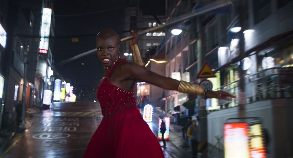 Don’t mess… Danai Gurira in Black Panther (Credit: Marvel/Disney)