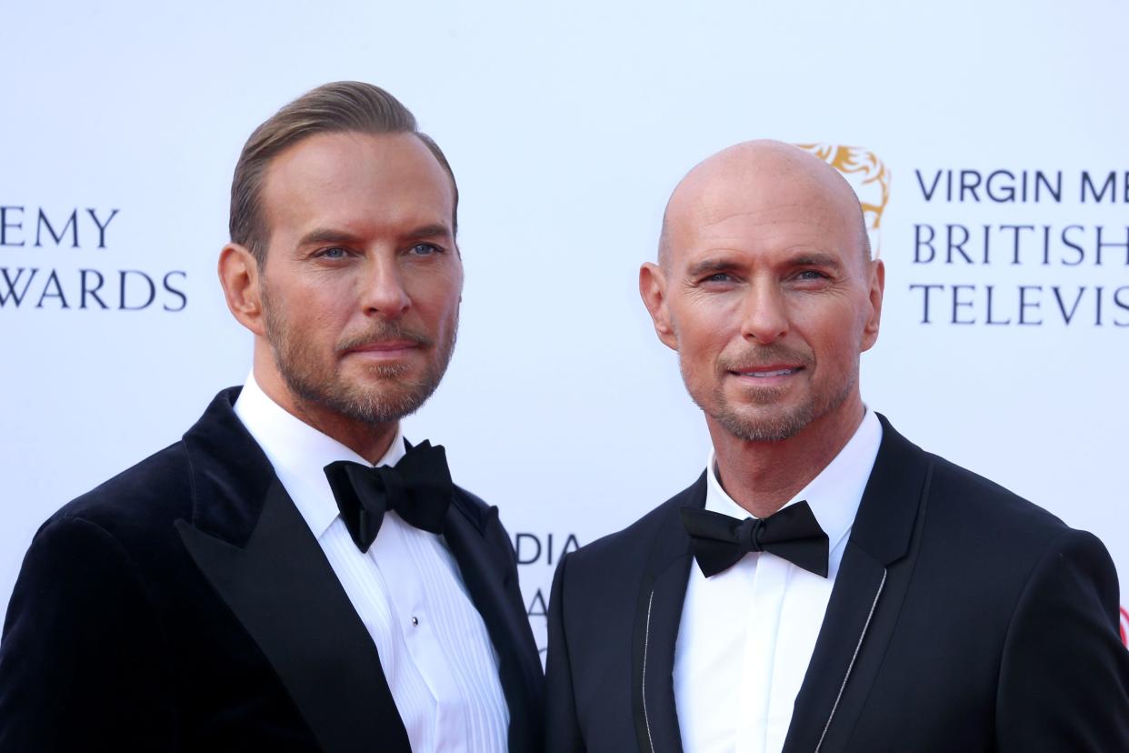 Matt Goss and Luke Goss attend the British Academy Television Awards at the Royal Festival Hall in London, England.