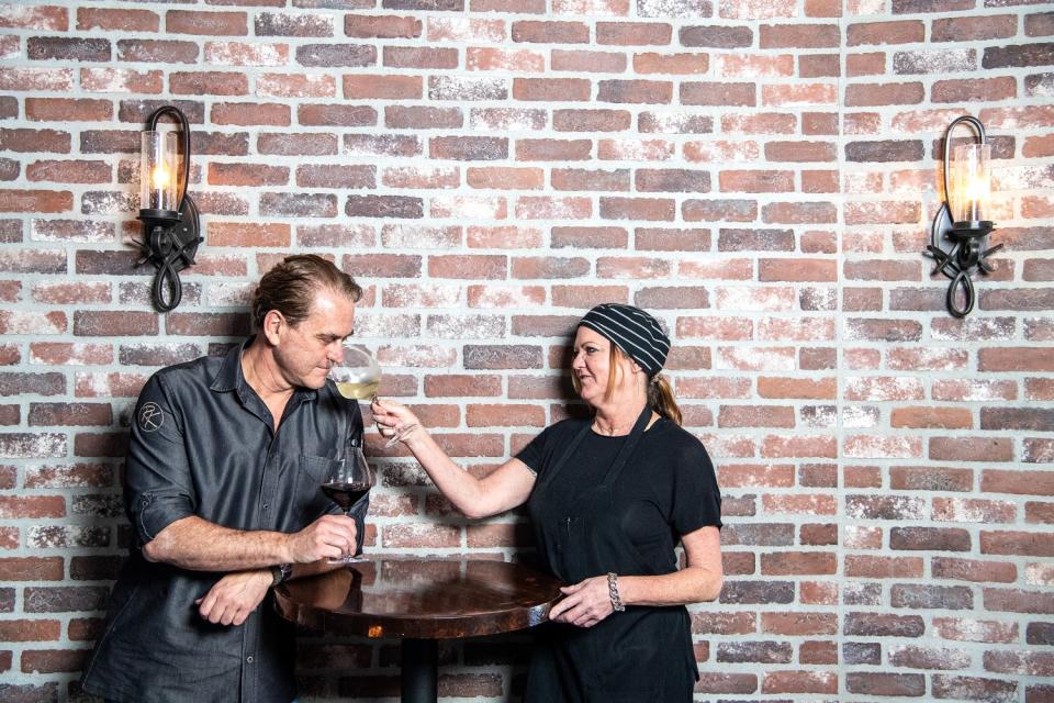 Portrait of John and Noelle Fanaris, owners of Rustic Kitchen Market & Cafe.