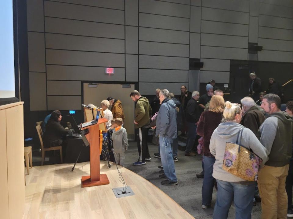 A large audience came out for Mazur's presentation Sunday at the River Raisin National Battlefield Visitors Center.