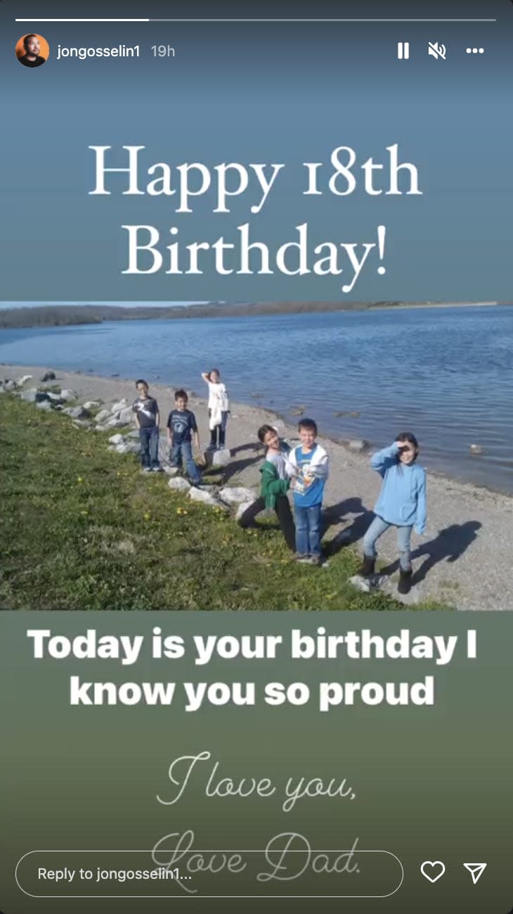 Jon Gosselin's social media message for his kids on their 18th birthday. (Jon Gosselin / Instagram)