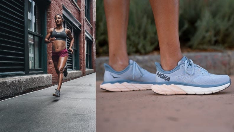 Nobull runners are like air conditioners for your feet, while Hoka One One's allow you to safely switch to walking.