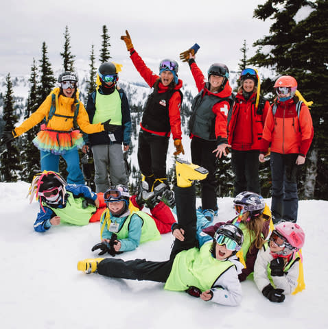 Here's a snapshot from a SheJumps Junior Ski Patrol event at Crystal Mountain Lake. These events happen across the US, teaching girls mountain safety and covering essential skills like first aid, avalanche control, snow science, weather monitoring, toboggan handling, avalanche rescue, radio communication, and working with avalanche dogs. (Photo: Eventbrite)