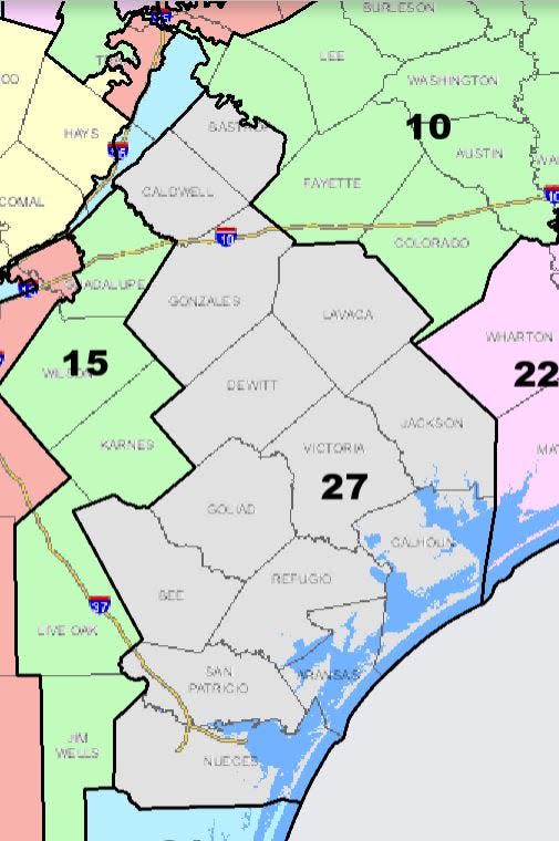 The map of the 27th congressional district for the 2022 elections.