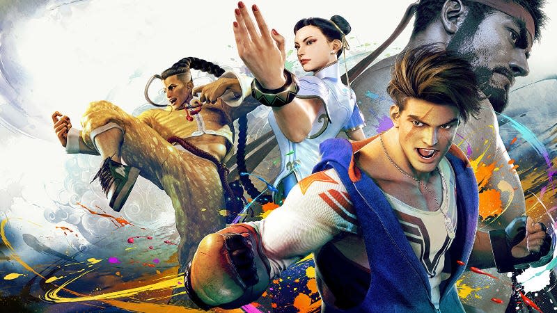 Key art for Street Fighter 6 showing Jamie, Chun-Li, Luke, and Ryu. 