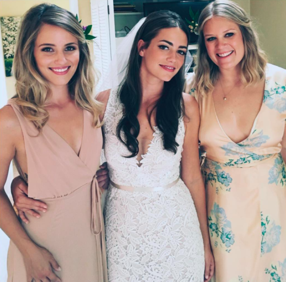 <p>In September 2016, Dianna Agron donned a Reformation dress for her friend Megan Mitchell’s wedding. <em>[Photo: Instagram]</em> </p>