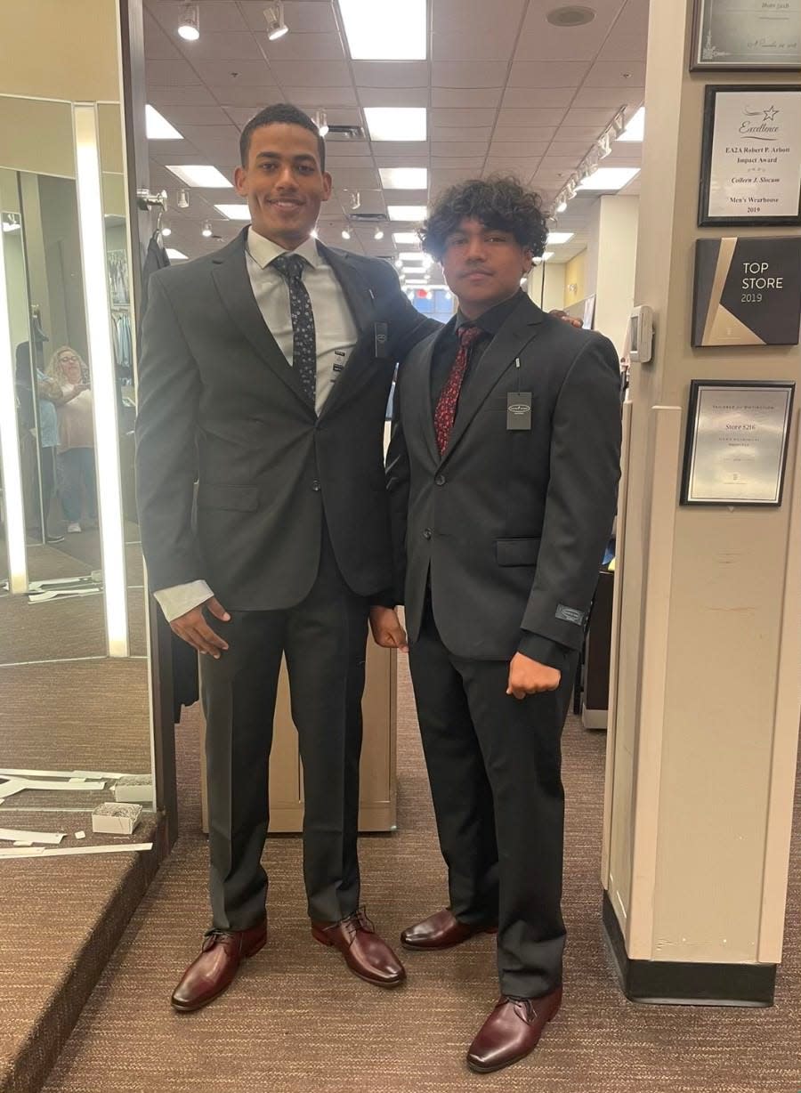 Tigers draft pick Jatnk Diaz, left, and his friend, Johansel Brito, before their prom.