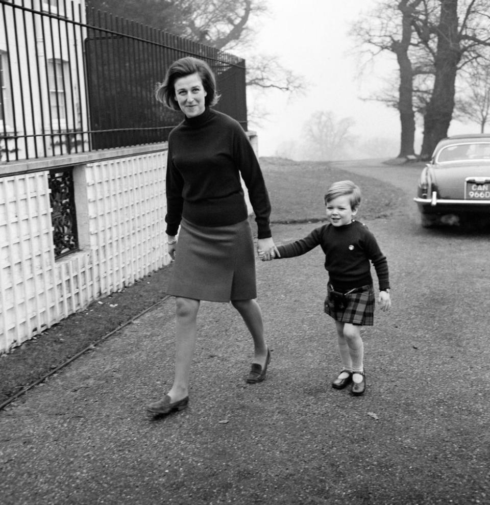 <p>The Princess with her four-year-old son James at Thatched House in Richmond.</p>