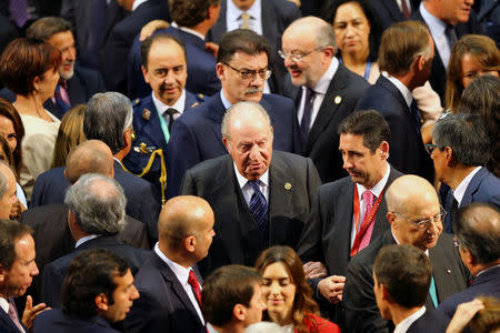 Juan Carlos I, quien fue rey de España, llega a la ceremonia de juramentación del nuevo presidente de Chile, Sebastián Piñera, en el Congreso en Valparaíso, Chile, 11 de marzo de 2018. REUTERS/ Ivan Alvarado - RC173FDC0430