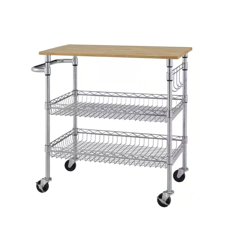 StyleWell Metal Rolling Microwave Kitchen Cart