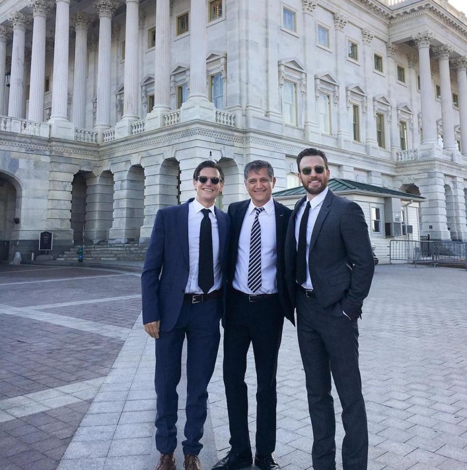 Chris Evans with Mark Kassen and Joe Kiani (A Starting Point/Instagram)