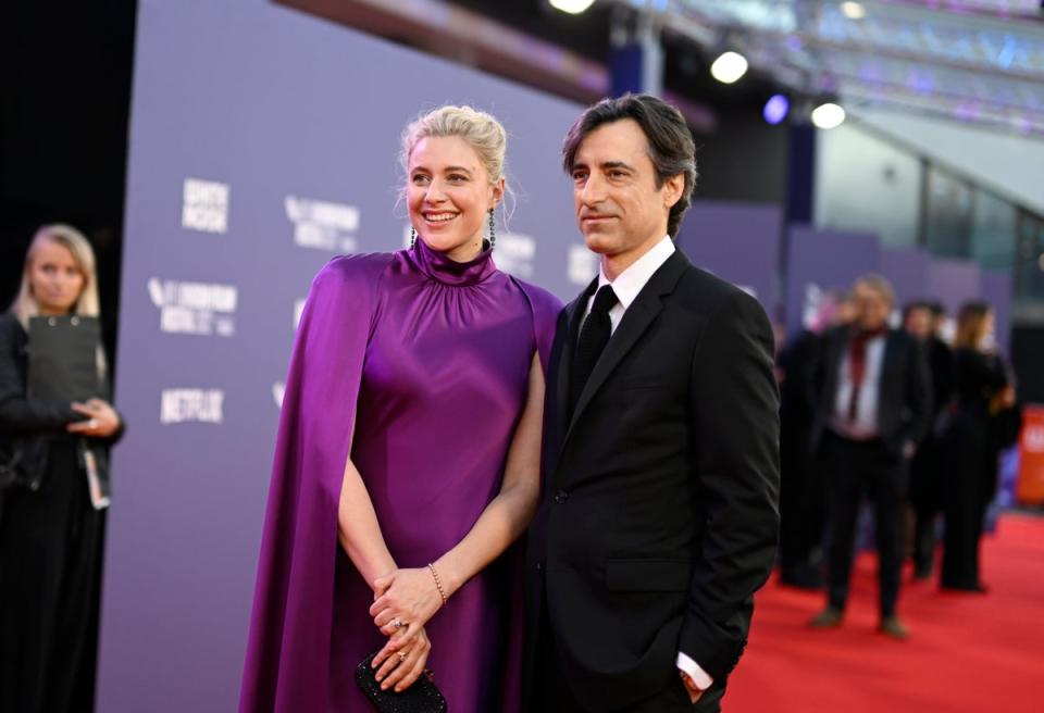 Greta Gerwig and Noah Baumbach attend the 