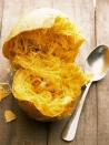 <p>When cooked, this versatile squash produces long, thin strands, which you can scoop out and eat like pasta to <a href="https://www.redbookmag.com/food-recipes/advice/g2221/noodle-bowls/" rel="nofollow noopener" target="_blank" data-ylk="slk:satisfy a noodle fix;elm:context_link;itc:0;sec:content-canvas" class="link ">satisfy a noodle fix</a>. Top it with your favorite sauce and a sprinkle of cheese and it's like you're eating fall in a bowl. </p>