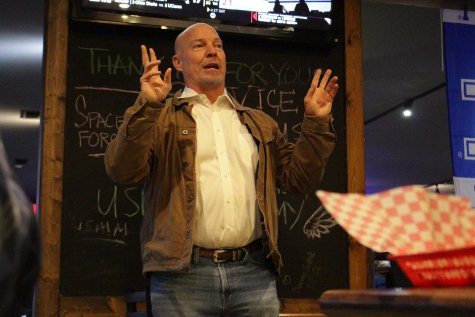 Kentucky Republican gubernatorial candidate Eric Deters organized a rally in support of former President Donald Trump Tuesday night at Boonedocks Pub and Grub in Union, Kentucky.