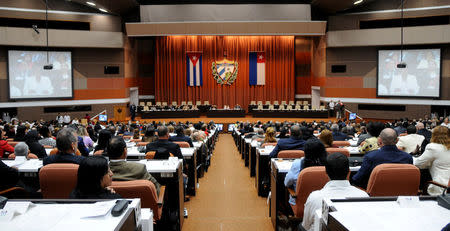 A session of the National Assembly takes place in Havana, in this handout photo released to Reuters on April 18, 2018. Omara Garcia Mederos/ACN/Handout via REUTERS