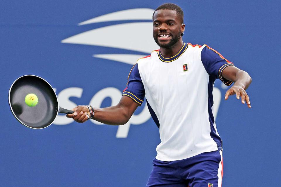 Jamie Squire/Getty Frances Tiafoe of the United States competes at the US Open in New York City