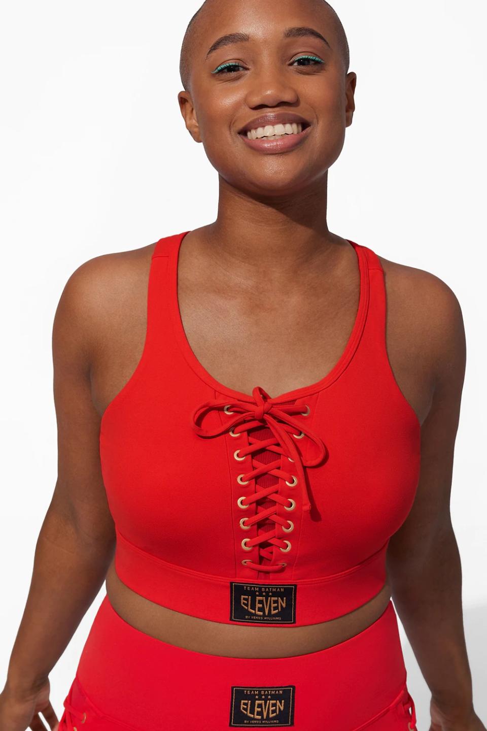 The Batman x EleVen by Venus Williams Vengeance Sports Bra in Lava Red