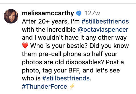 Screenshot of Melissa's Instagram comment