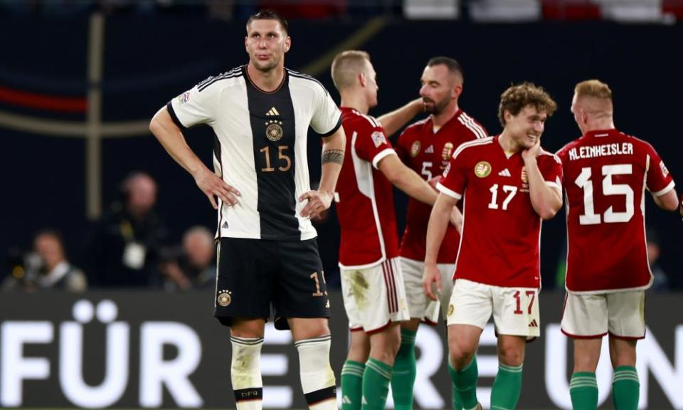 Niklas Süle shows his disappointment after Germany’s defeat