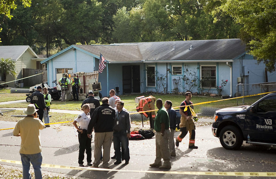 crime scene outside the house