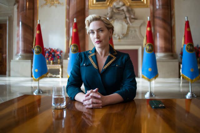 <p>Miya Mizuno/HBO</p> Kate Winslet on 'The Regime'