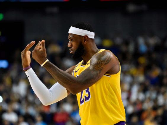 LeBron James during pre-season for the Lakers (AFP via Getty)