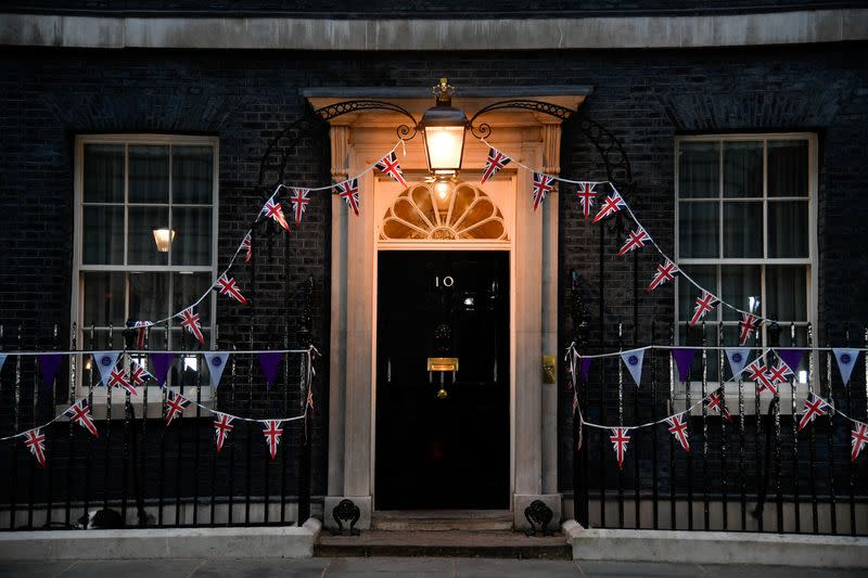 A general view of the front of 10 Downing Street in London