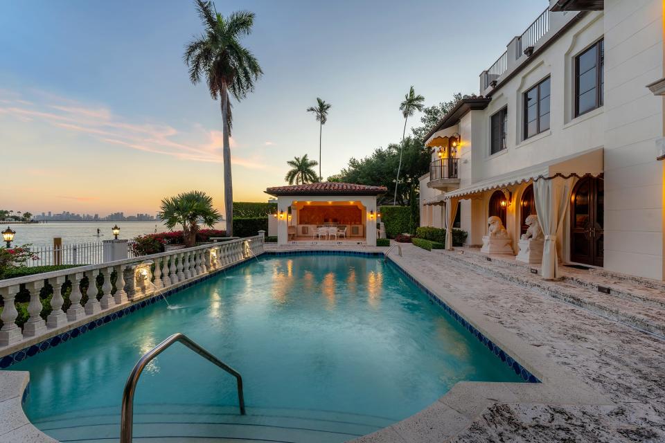 a pool in the most expensive home currently for sale in Florida, 18 La Gorce Circle in Miami Beach