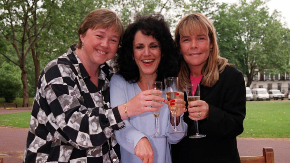 Linda Robson (right) rose to fame alongside Pauline Quirke and Lesley Joseph in the sitcom Birds of a Feather. (PA/Getty)