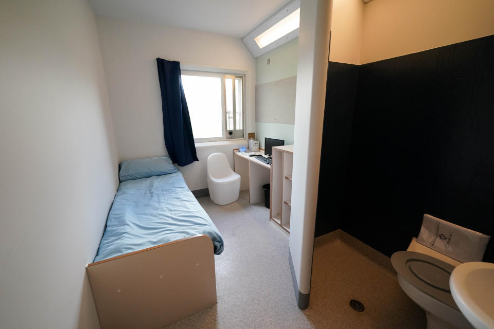 A prison cell during the official opening of HMP Fosse Way, the new Category C prison in Leicester. Picture date: Thursday June 29, 2023. (Photo by Jacob King/PA Images via Getty Images)