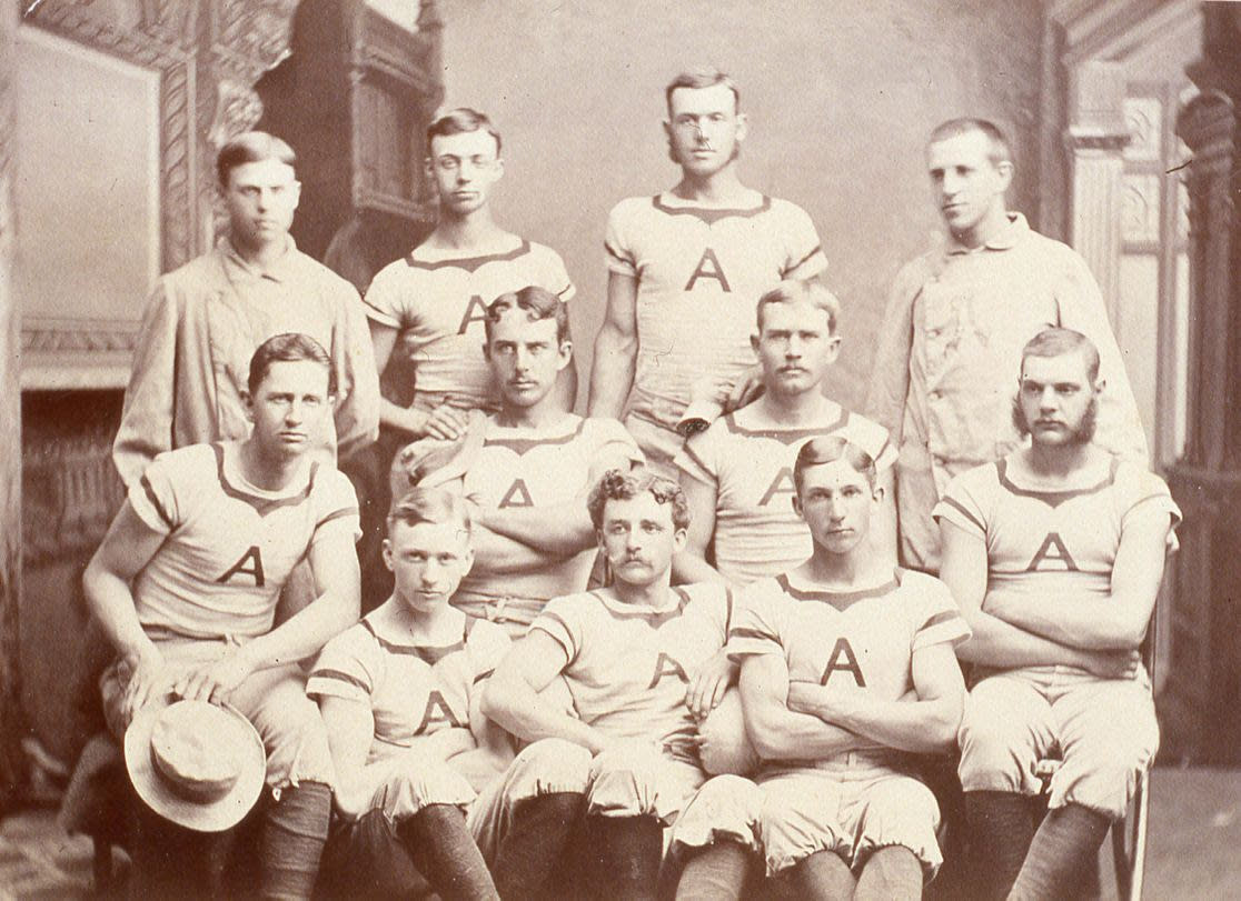 The Amherst College baseball team, circa 1870s. (Transcendental Graphics/Getty Images)