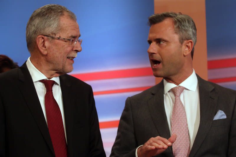奧地利總統候選人霍費爾（Norbert Hofer，右）與范德貝倫（Alexander Van der Bellen）（美聯社）
