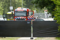 A fire truck is seen near an incident scene where a van struck into people after a concert at the Pinkpop festival in Landgraaf, the Netherlands June 18, 2018. REUTERS/Thilo Schmuelgen