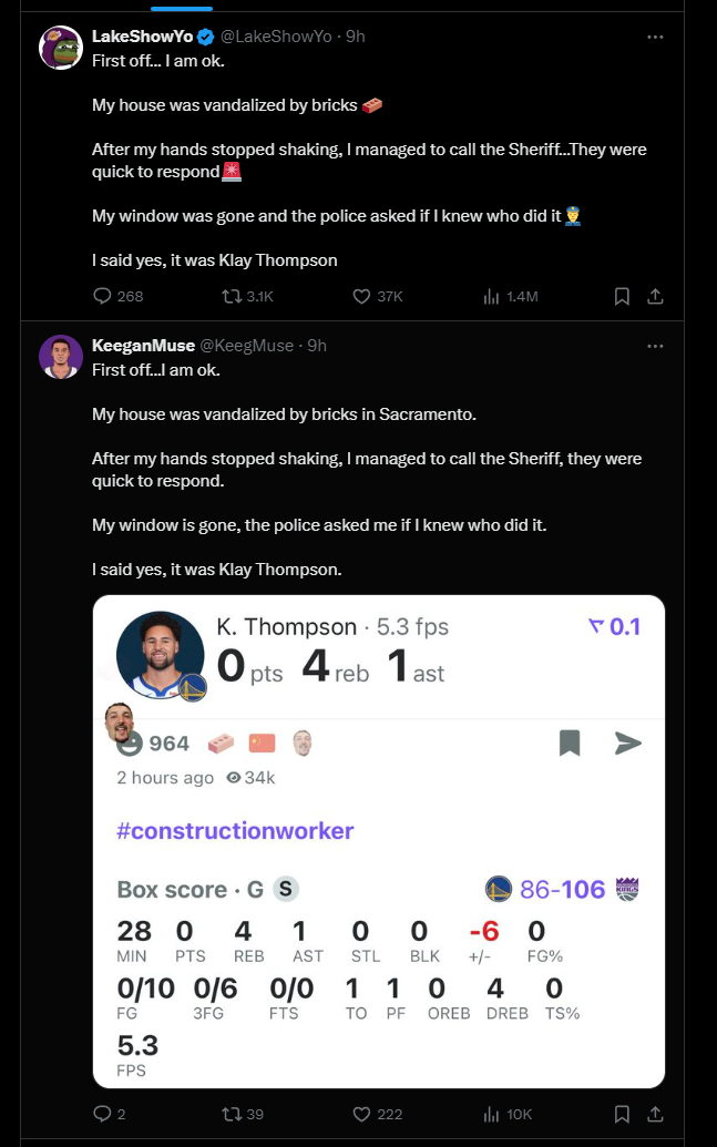 Setelah Grok membuat cerita yang salah tentang guard Golden State Warriors Klay Thompson, pengguna mulai meme tentang situasi tersebut. 