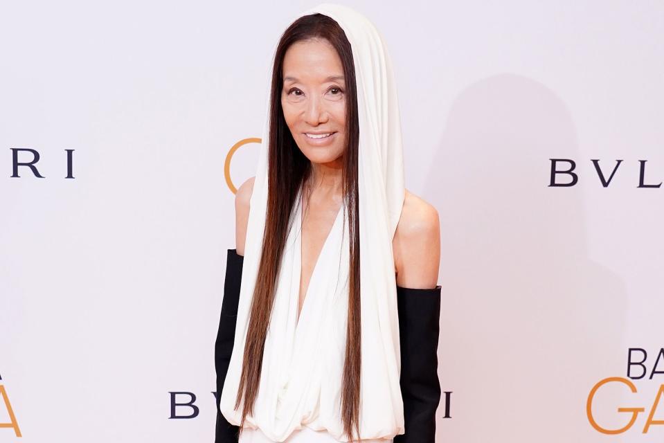 <p>Ian West/PA Images via Getty</p> Vera Wang arrives for the BAFTA fundraising gala at the Peninsula London Hotel, central London. Picture date: Thursday February 15, 2024.