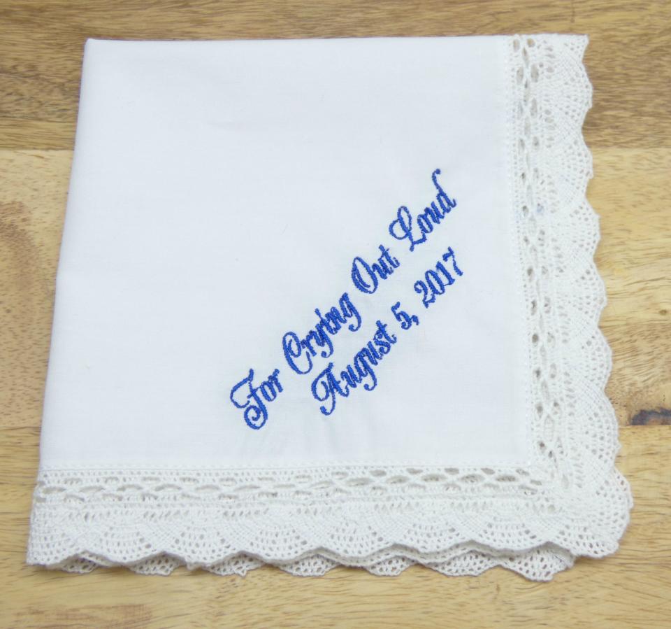 <i>Buy it from <a href="https://www.ellawinston.com/products/personalized-wedding-handkerchief" target="_blank">Ella Winston</a> for&nbsp;$23.89.</i>